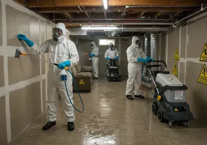 Basement Moisture Removal and Structural Drying process in Mexia, TX